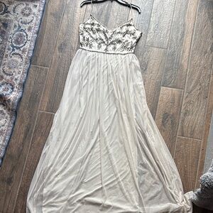 Adrianna Papell Cream Embellished Dress